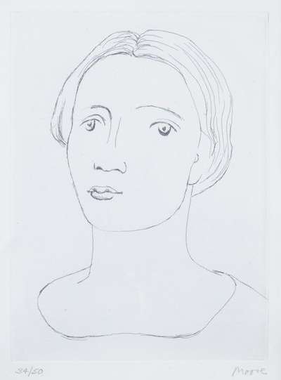 Head Of A Girl II - Signed Print by Henry Moore 1979 - MyArtBroker