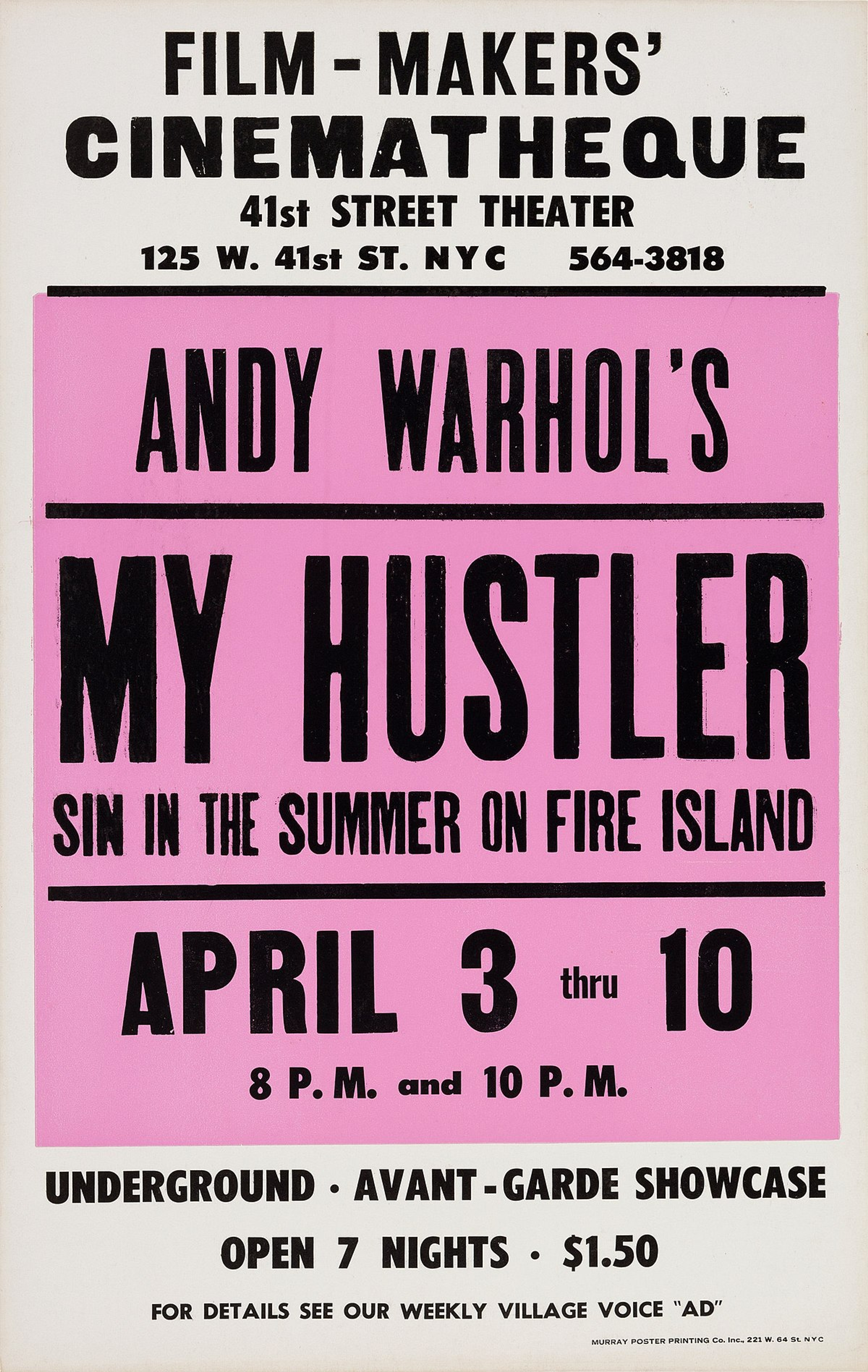 Une image pour l'affiche de My Hustler. Une affiche en noir et blanc avec des accents roses.
