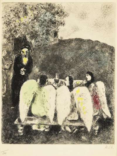 Abraham Et Les Trois Anges - Signed Print by Marc Chagall 1931 - MyArtBroker