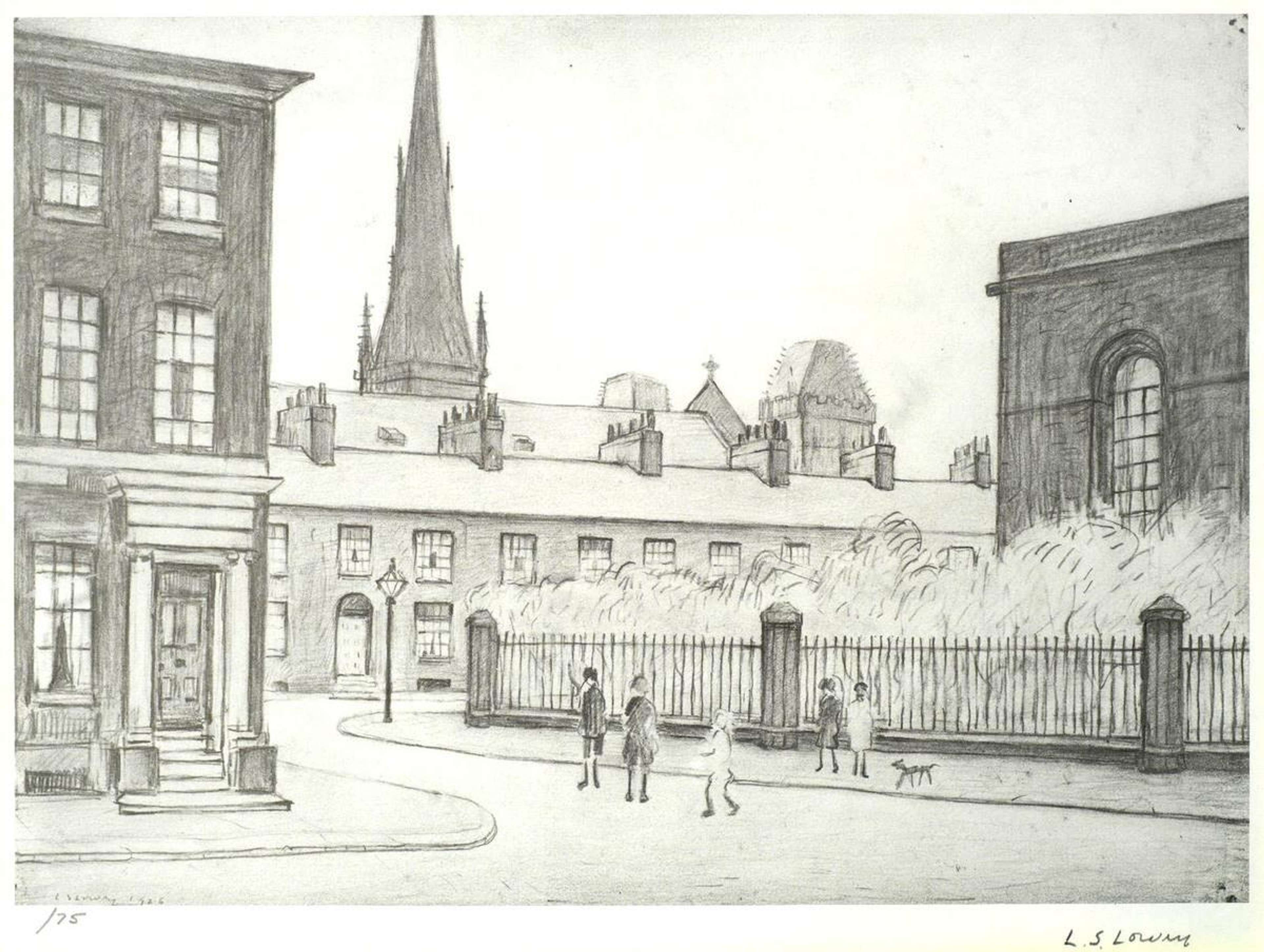 St Philip's Church - Signed Print by L S Lowry 1972 - MyArtBroker