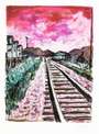 Bob Dylan: Train Tracks Pink (2018) - Signed Print