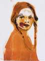 Claire Tabouret: Makeup (Red And Blue) - Signed Print