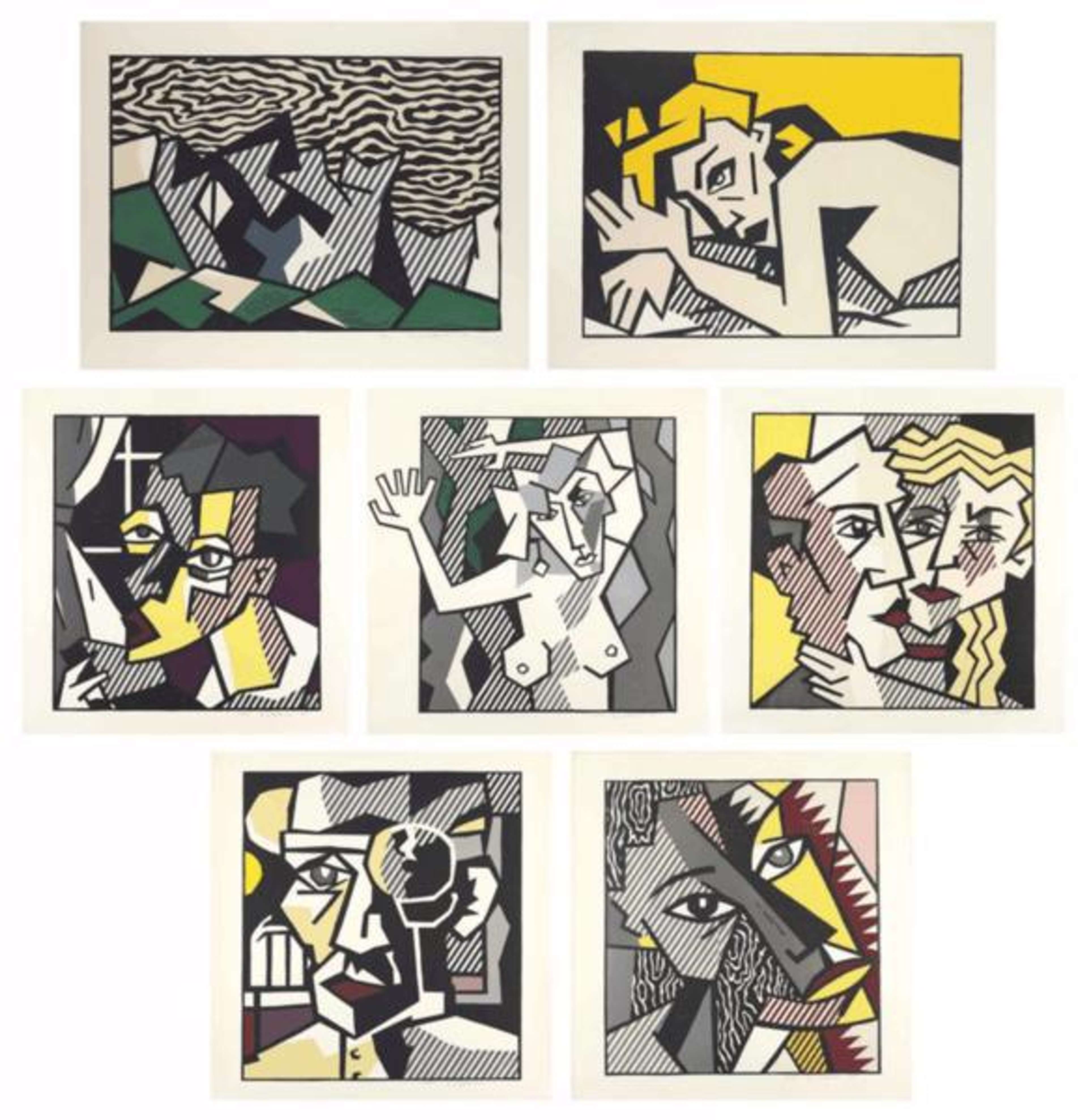 Série de gravures sur bois expressionnistes par Roy Lichtenstein