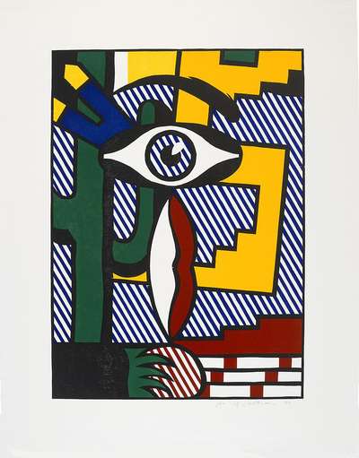 American Indian Theme III - Signed Print by Roy Lichtenstein 1980 - MyArtBroker