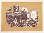 Banksy: Morons (sepia) - Signed Print