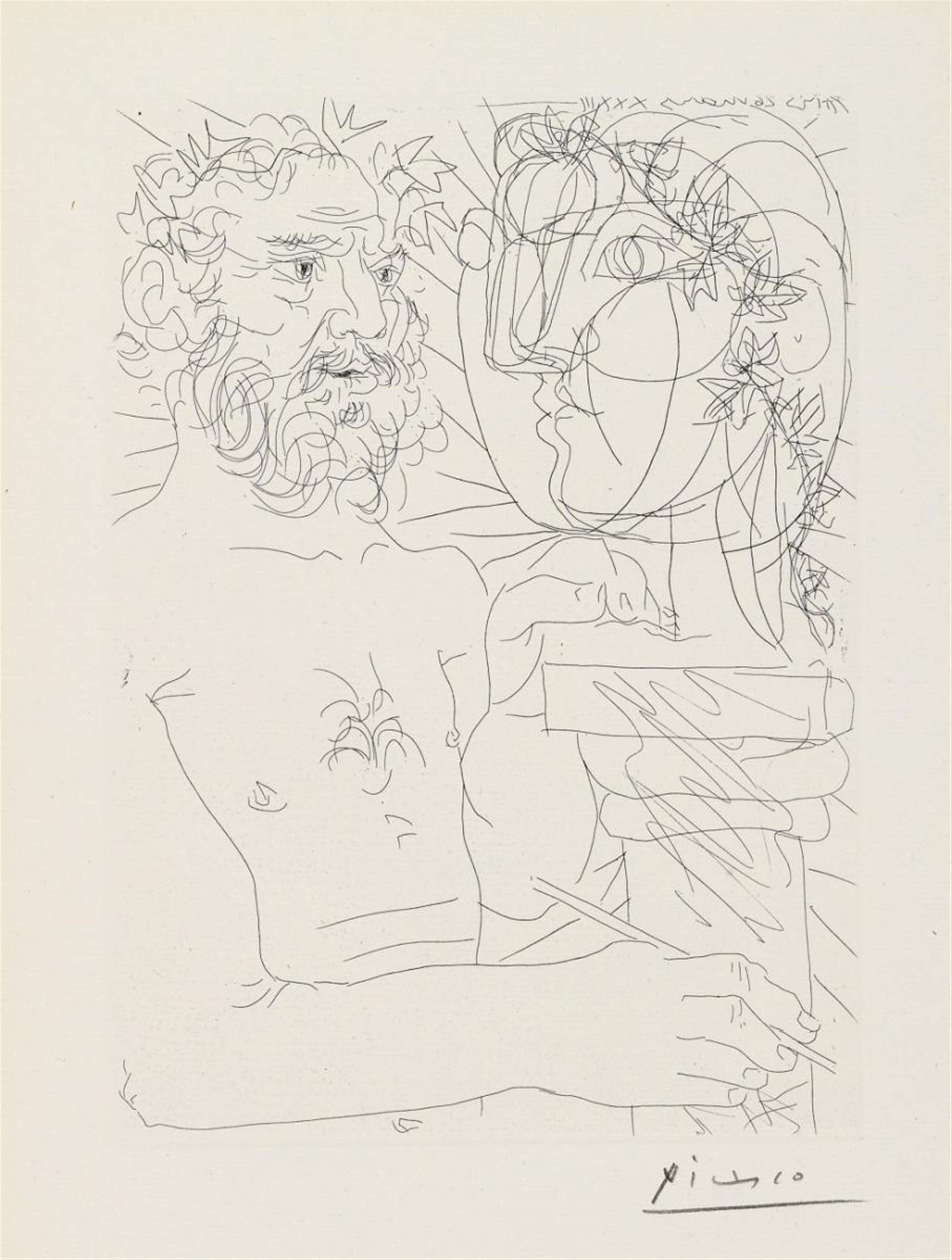 Vieux Sculpteur Au Travail II (La Suite Vollard) - Signed Print by Pablo Picasso 1934 - MyArtBroker