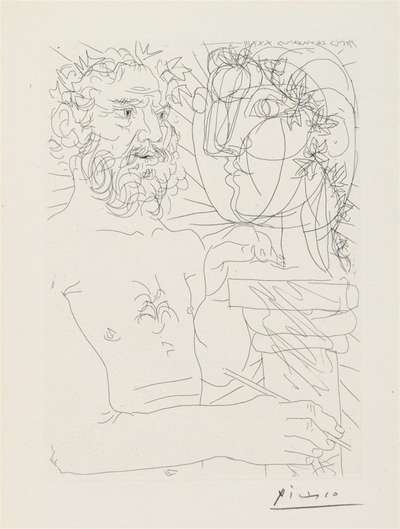 Vieux Sculpteur Au Travail II (La Suite Vollard) - Signed Print by Pablo Picasso 1934 - MyArtBroker