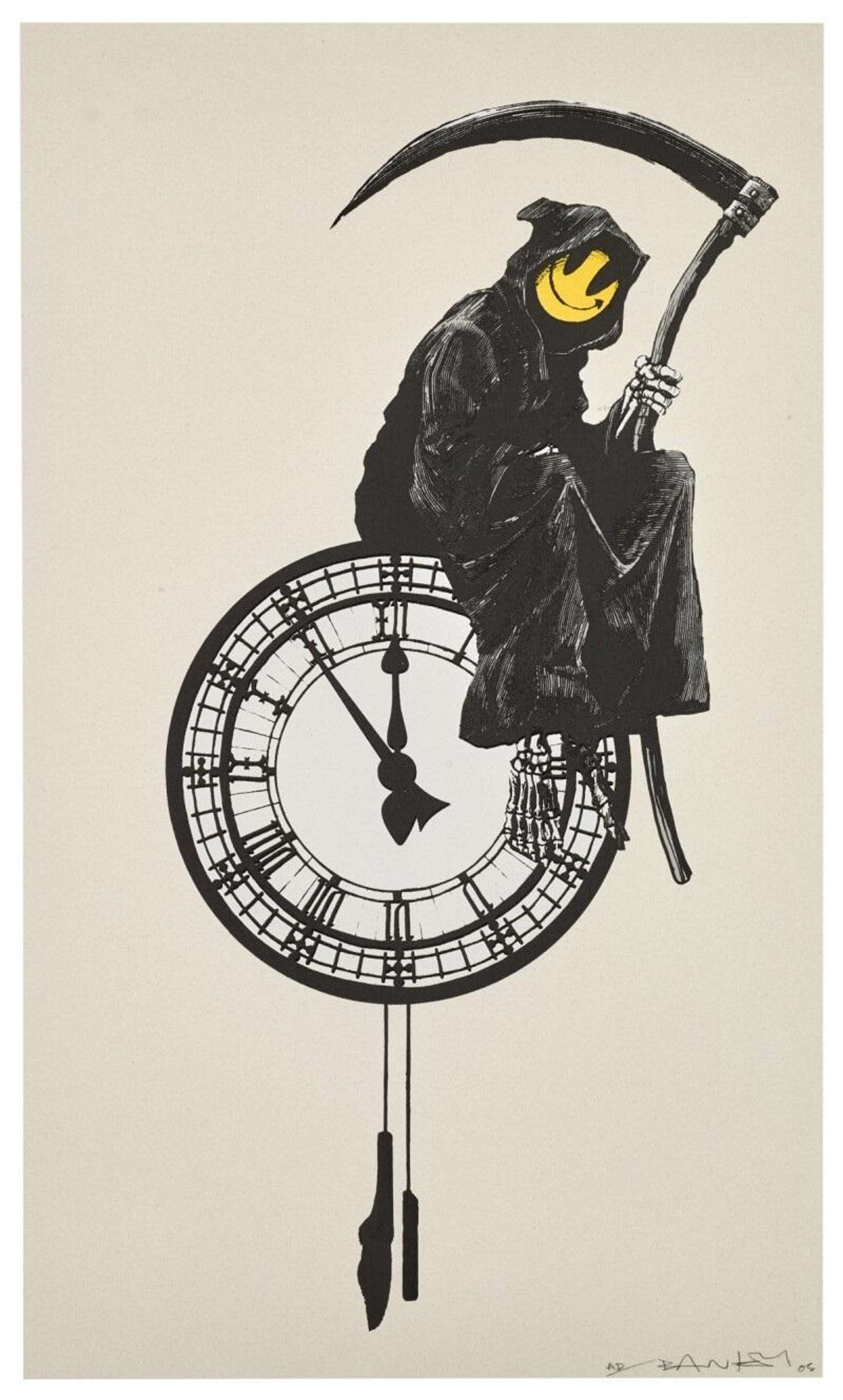 Grin Reaper (AP silver) - Signed Print by Banksy 2005 - MyArtBroker