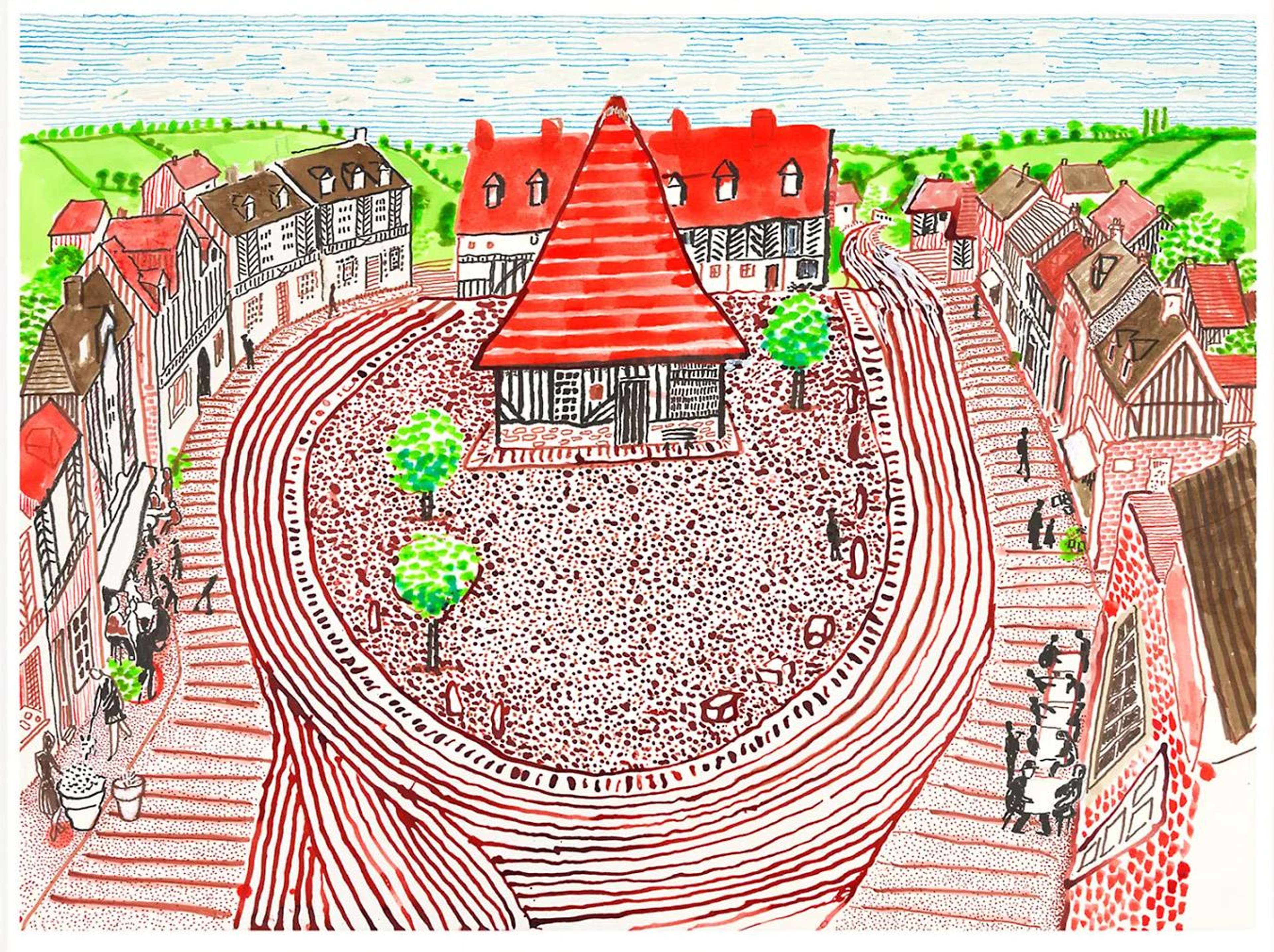Beuvron En Auge Panorama by David Hockney