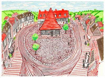Beuvron-En-Auge Panorama - Signed Print by David Hockney 2019 - MyArtBroker
