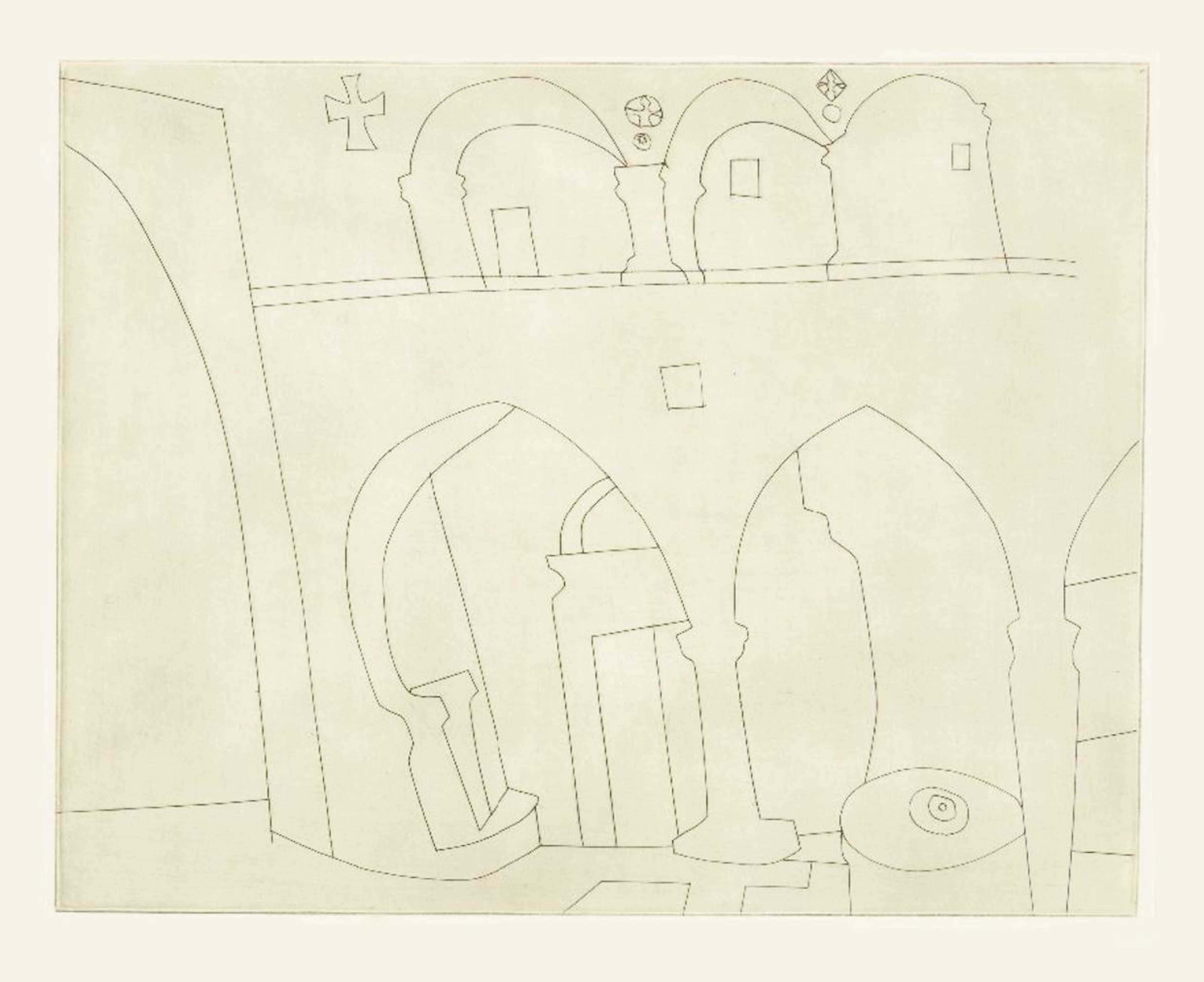 Patmos Monastery - Signed Print by Ben Nicholson 1968 - MyArtBroker