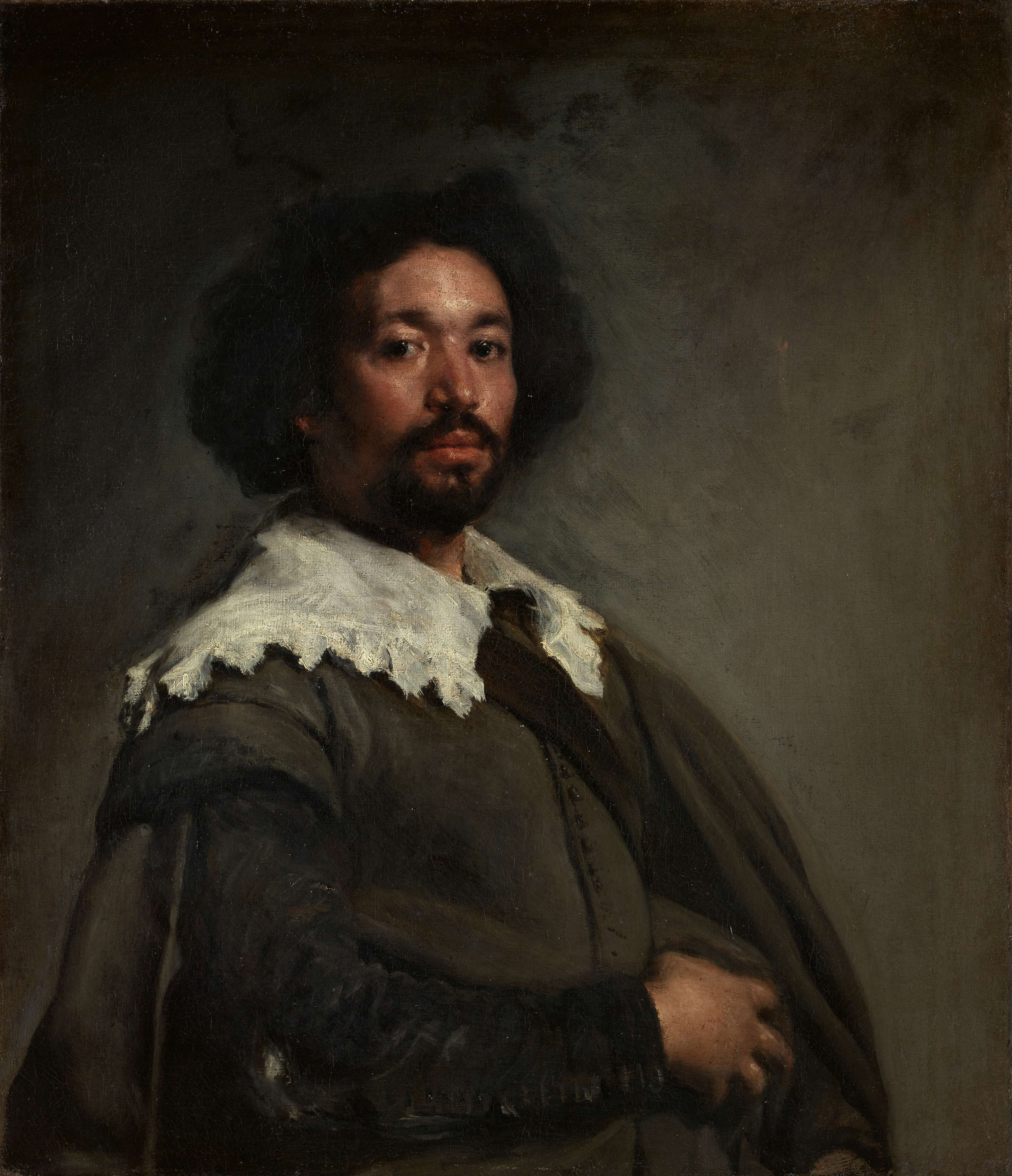 Un portrait d'un gentleman vêtu d'une tenue d'époque sur un fond sombre et délavé.