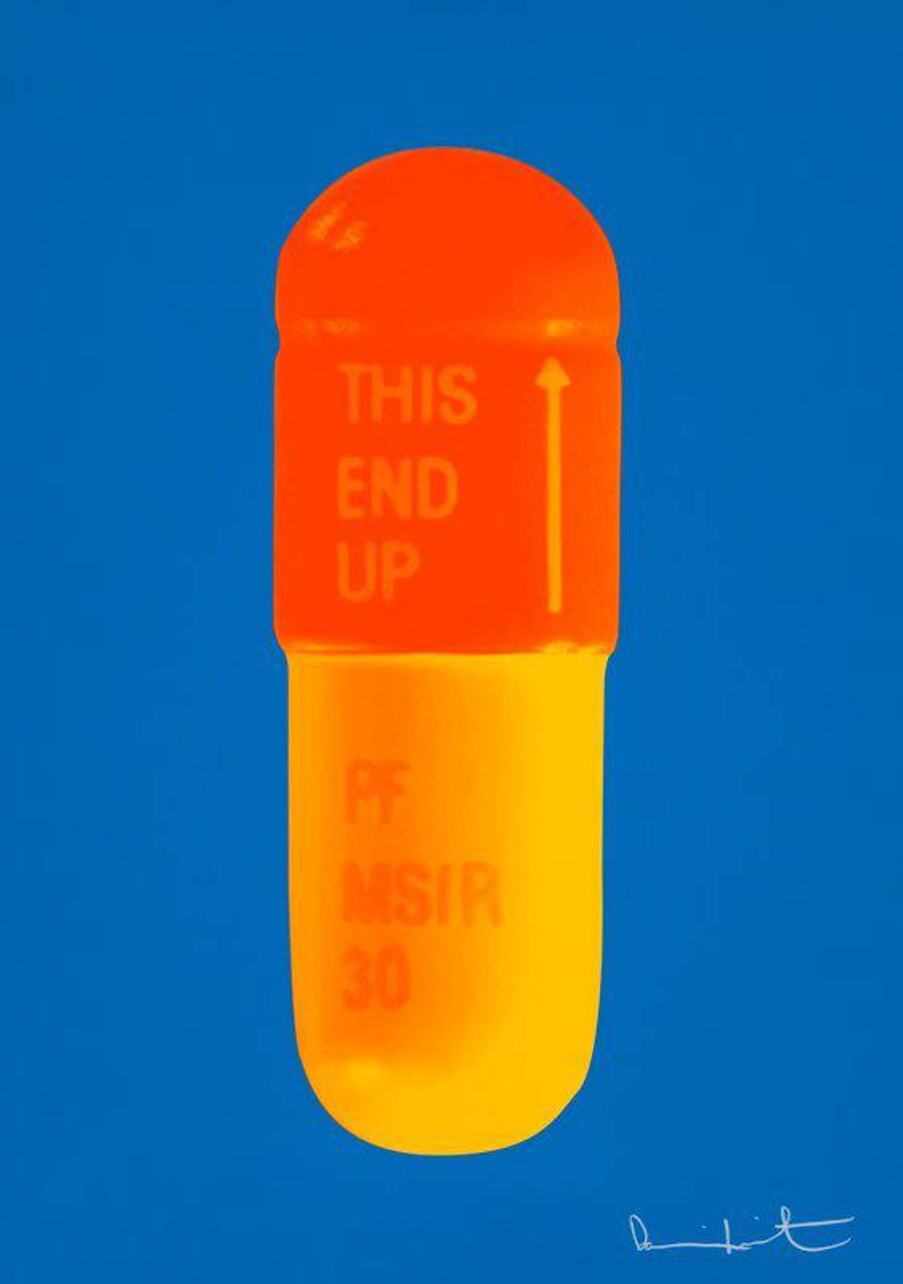 The Cure (bleu ciel, orange, orange coucher de soleil) par Damien Hirst - MyArtBroker
