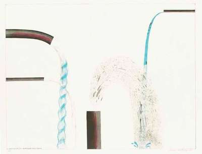 Water Pouring Into Swimming Pool, Santa Monica - Signed Print by David Hockney 1964 - MyArtBroker