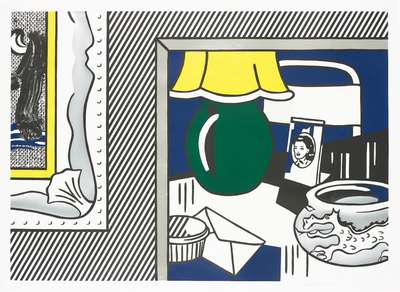 Two Paintings: Green Lamp - Signed Print by Roy Lichtenstein 1984 - MyArtBroker