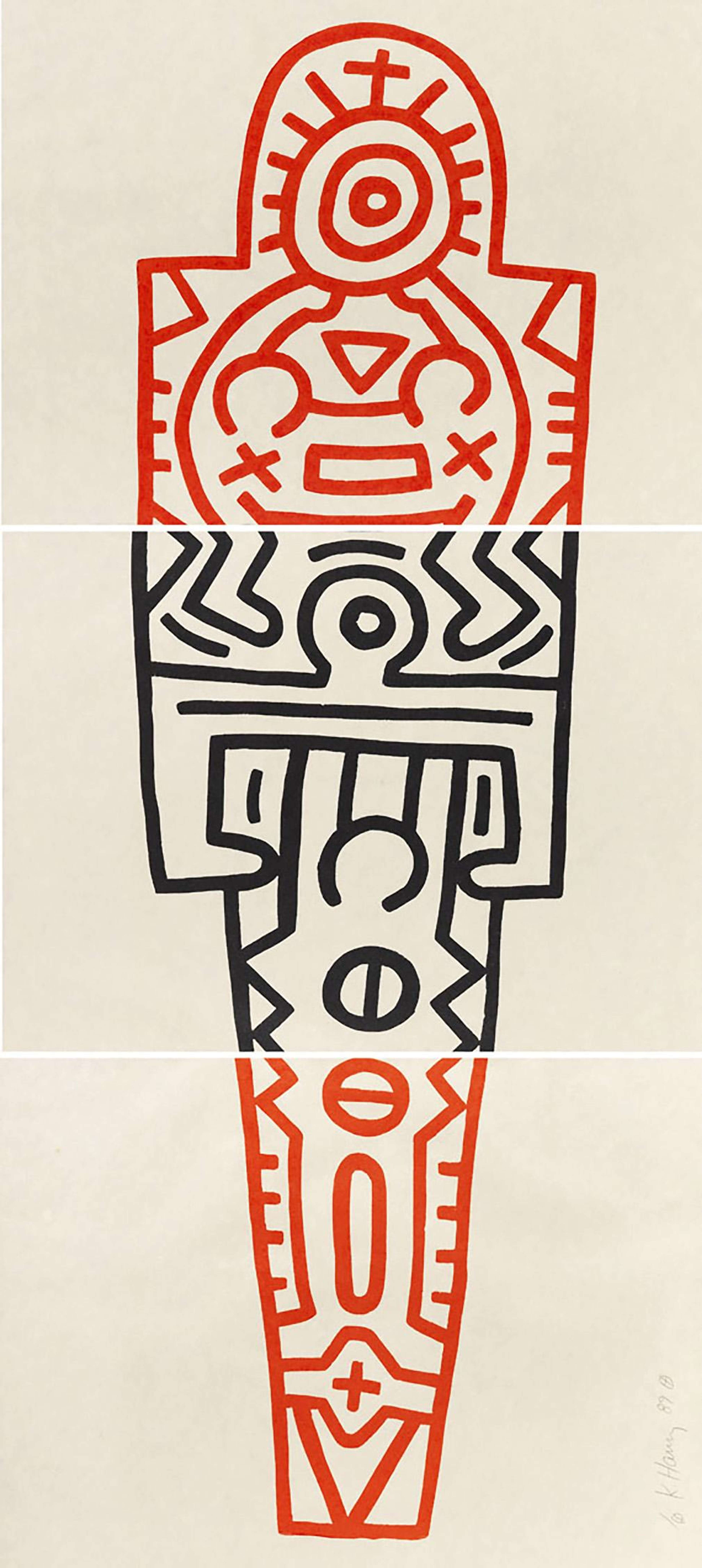 Totem - Signed Print by Keith Haring 1989 - MyArtBroker