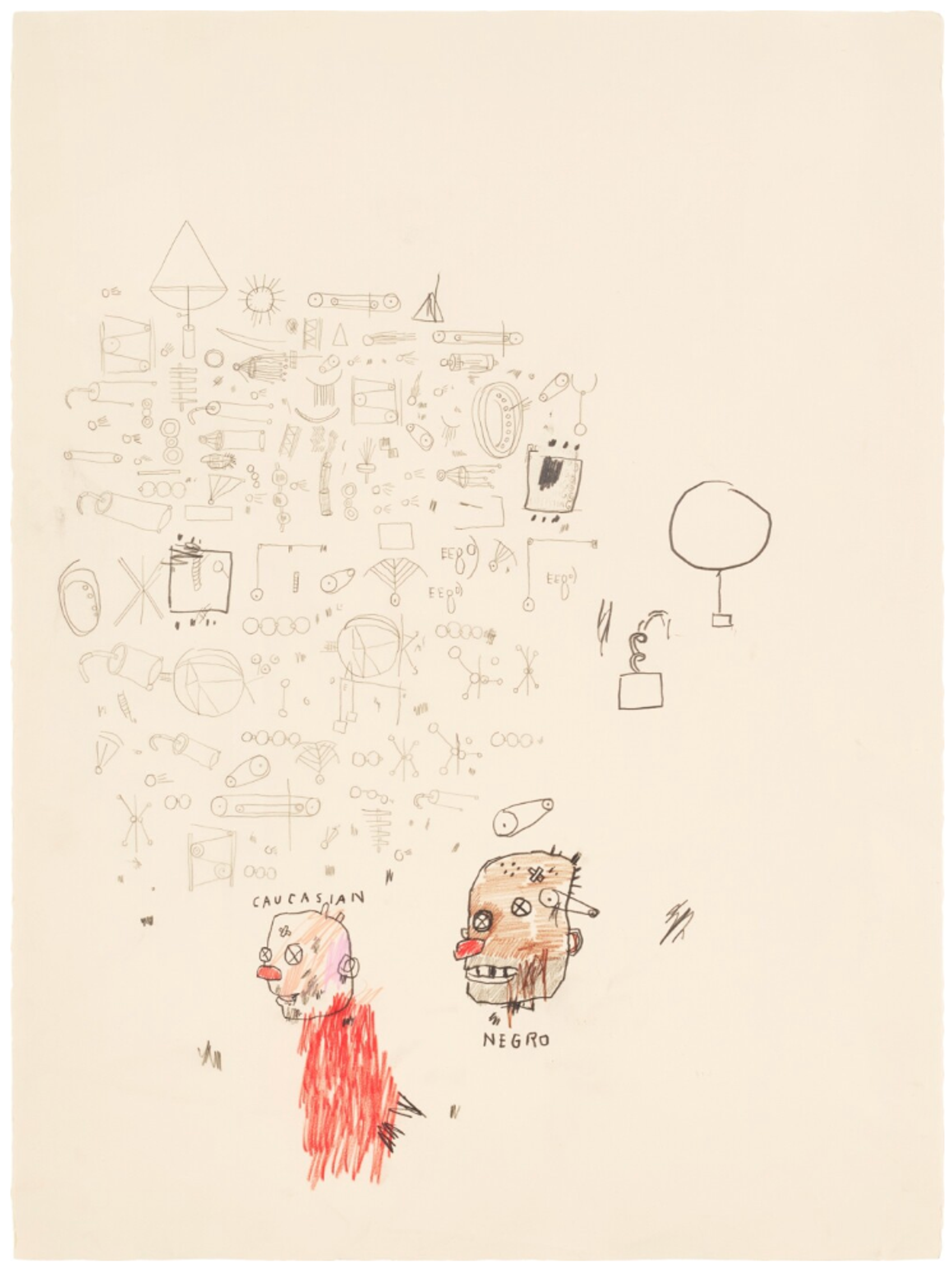 « Untitled (Caucasian / Negro) » (1985) par Jean-Michel Basquiat - Sotheby's 2023