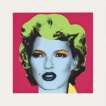 Kate Moss (red, hair lime green) - Signed Print