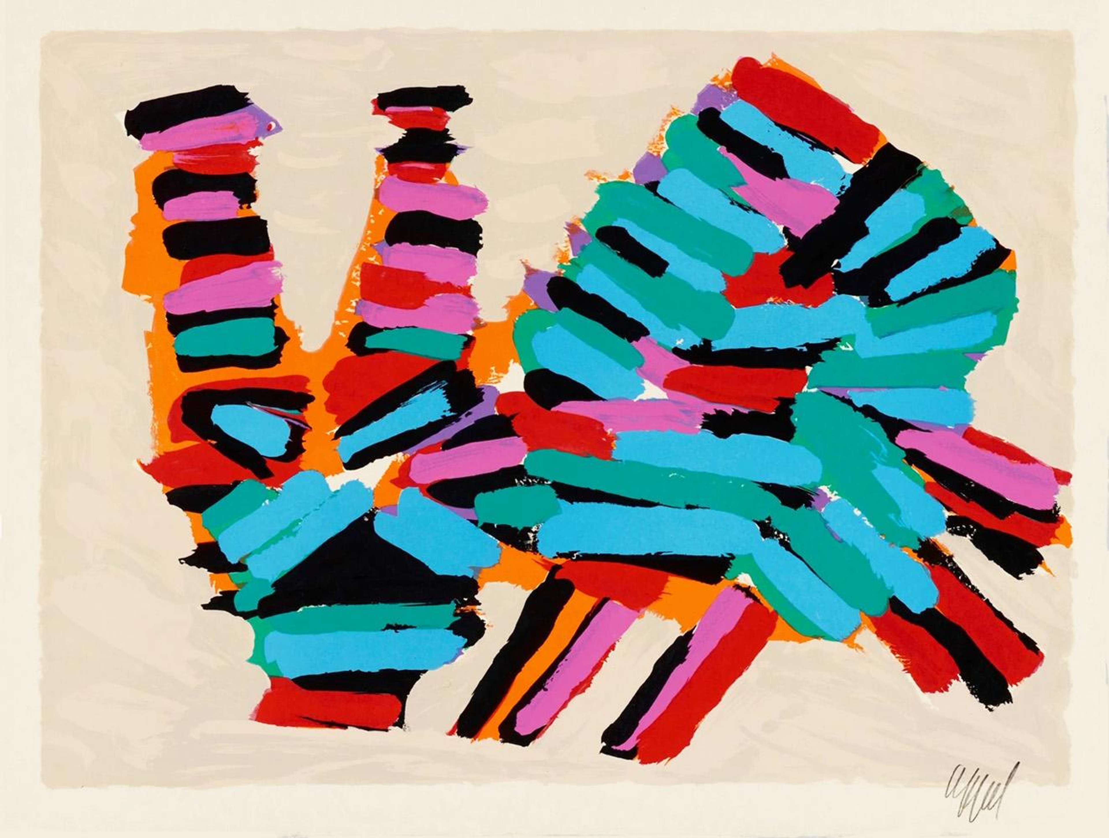 Frightened Cat - Signed Print by Karel Appel 1978 - MyArtBroker