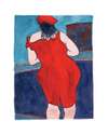 Woman In Red Lion Pub