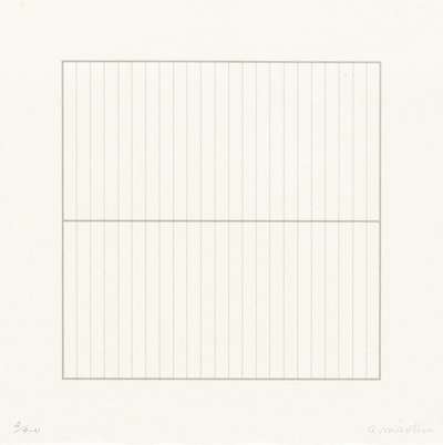 On A Clear Day 3 - Signed Print by Agnes Martin 1973 - MyArtBroker
