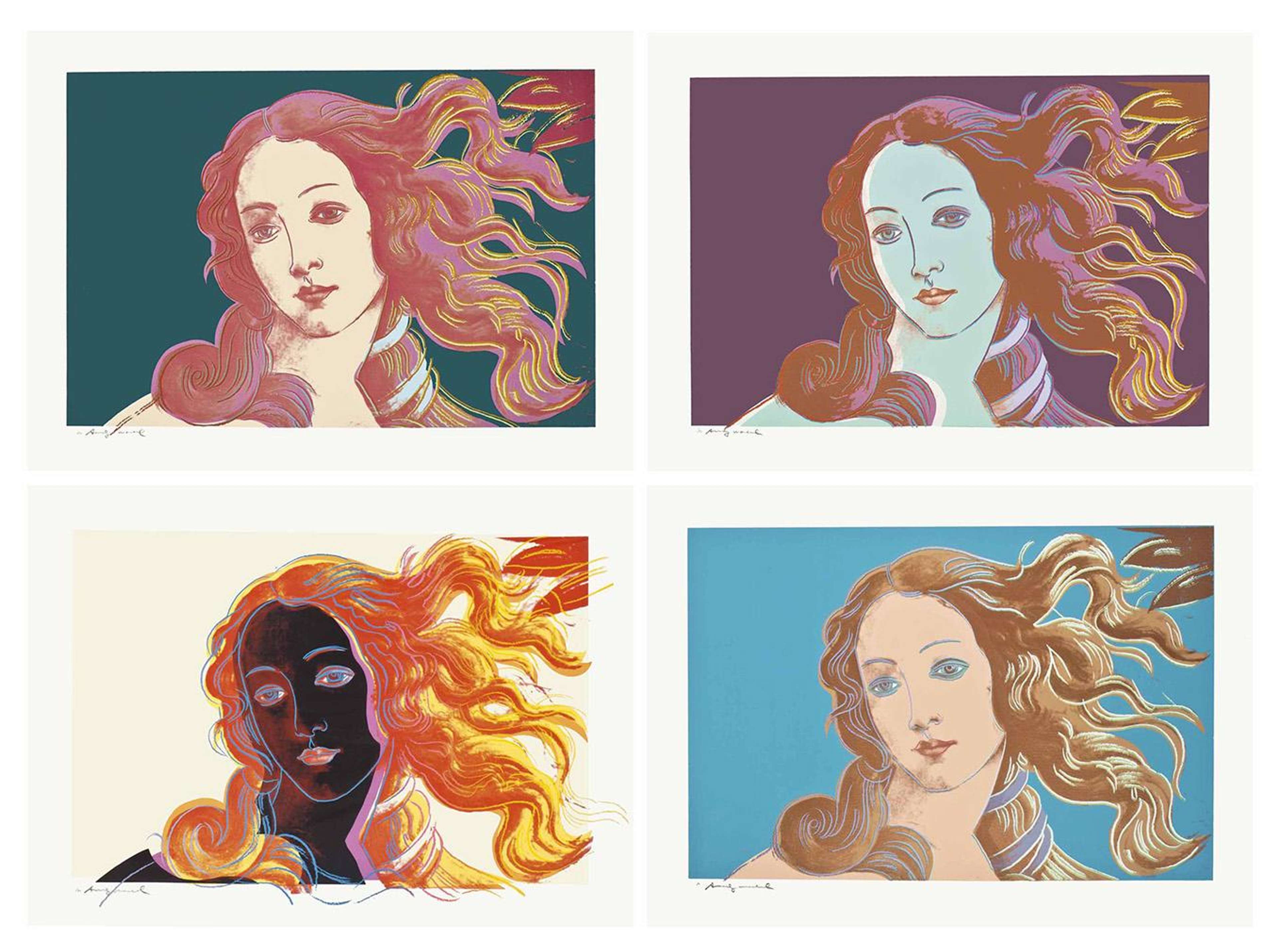 Details Of Renaissance Paintings (Sandro Botticelli, Birth Of Venus, F. & S. II.316 - 319) (complete set) - Signed Print by Andy Warhol 1984 - MyArtBroker