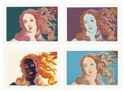 Details Of Renaissance Paintings (Sandro Botticelli, Birth Of Venus, F. & S. II.316 - 319) (complete set) - Signed Print by Andy Warhol 1984 - MyArtBroker