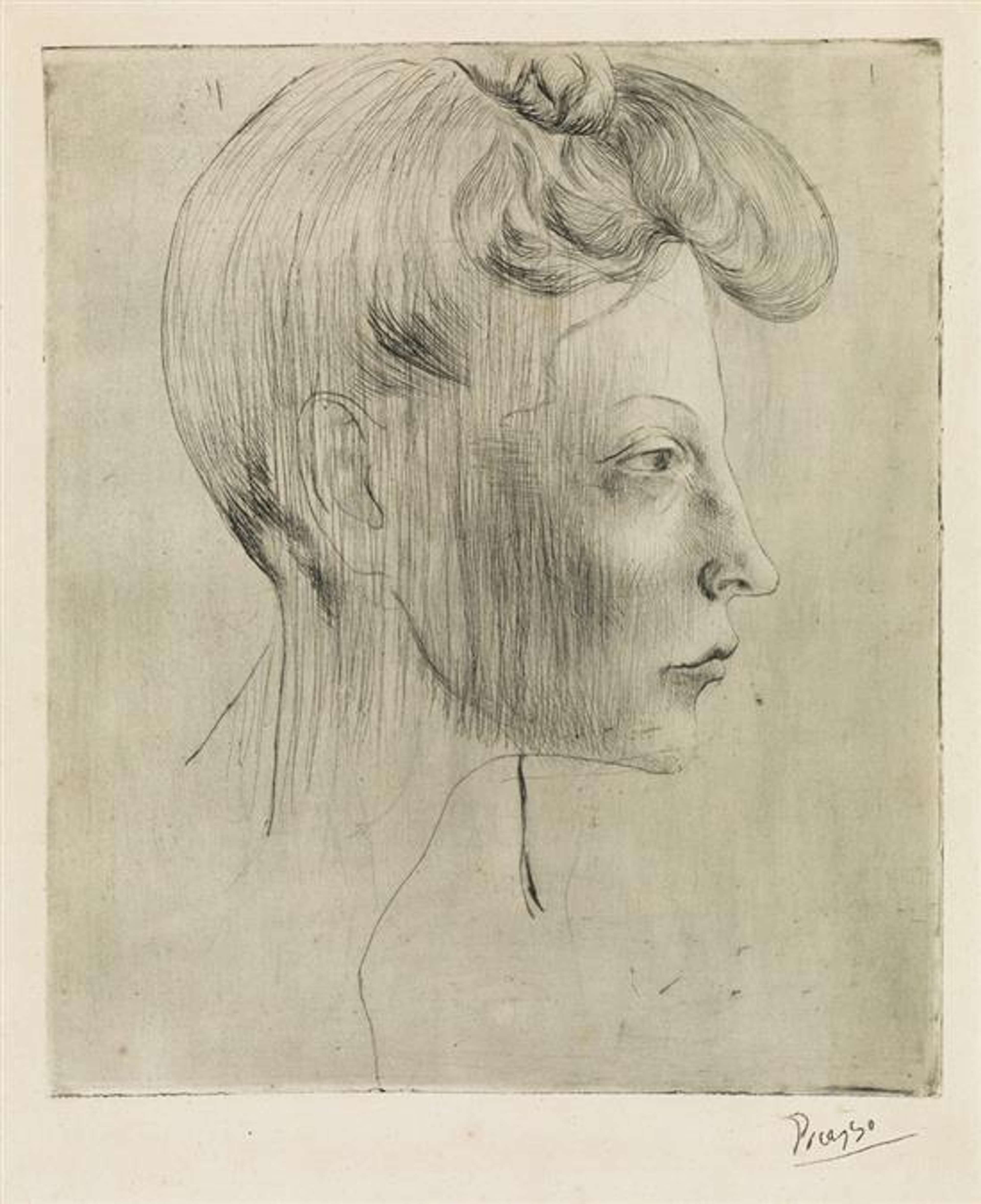 Tête De Femme De Profil - Unsigned Print by Pablo Picasso 1905 - MyArtBroker