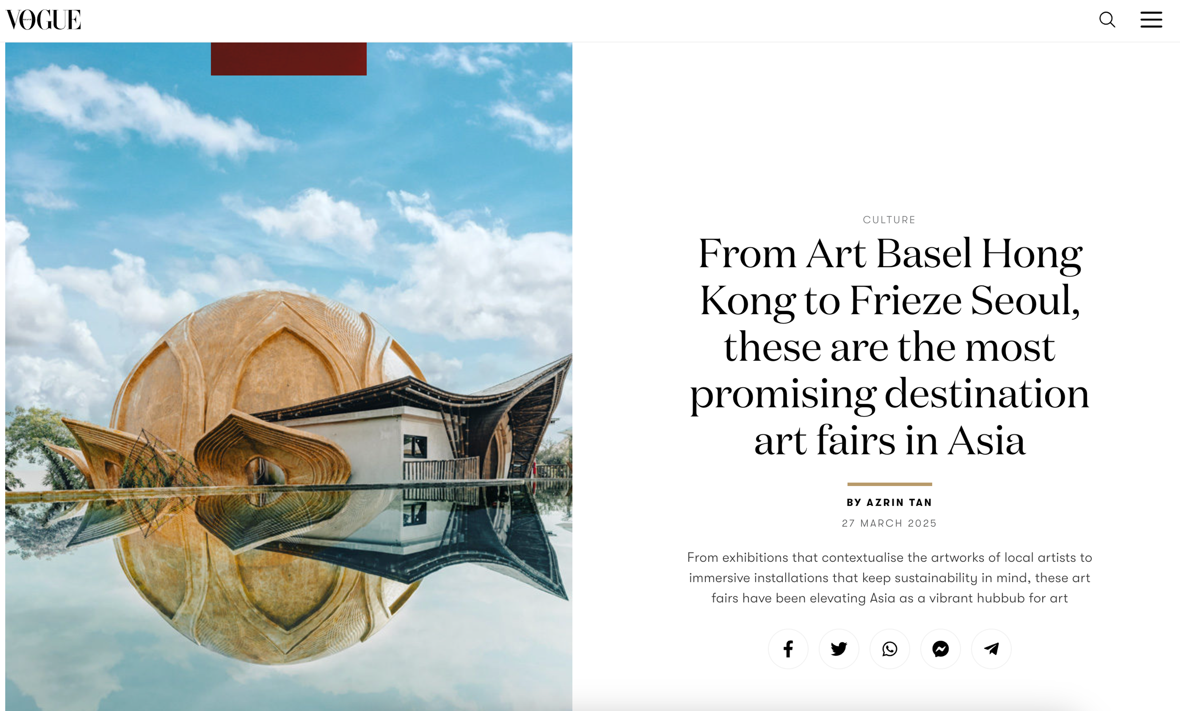 Screenshot from Vogue Singapore website