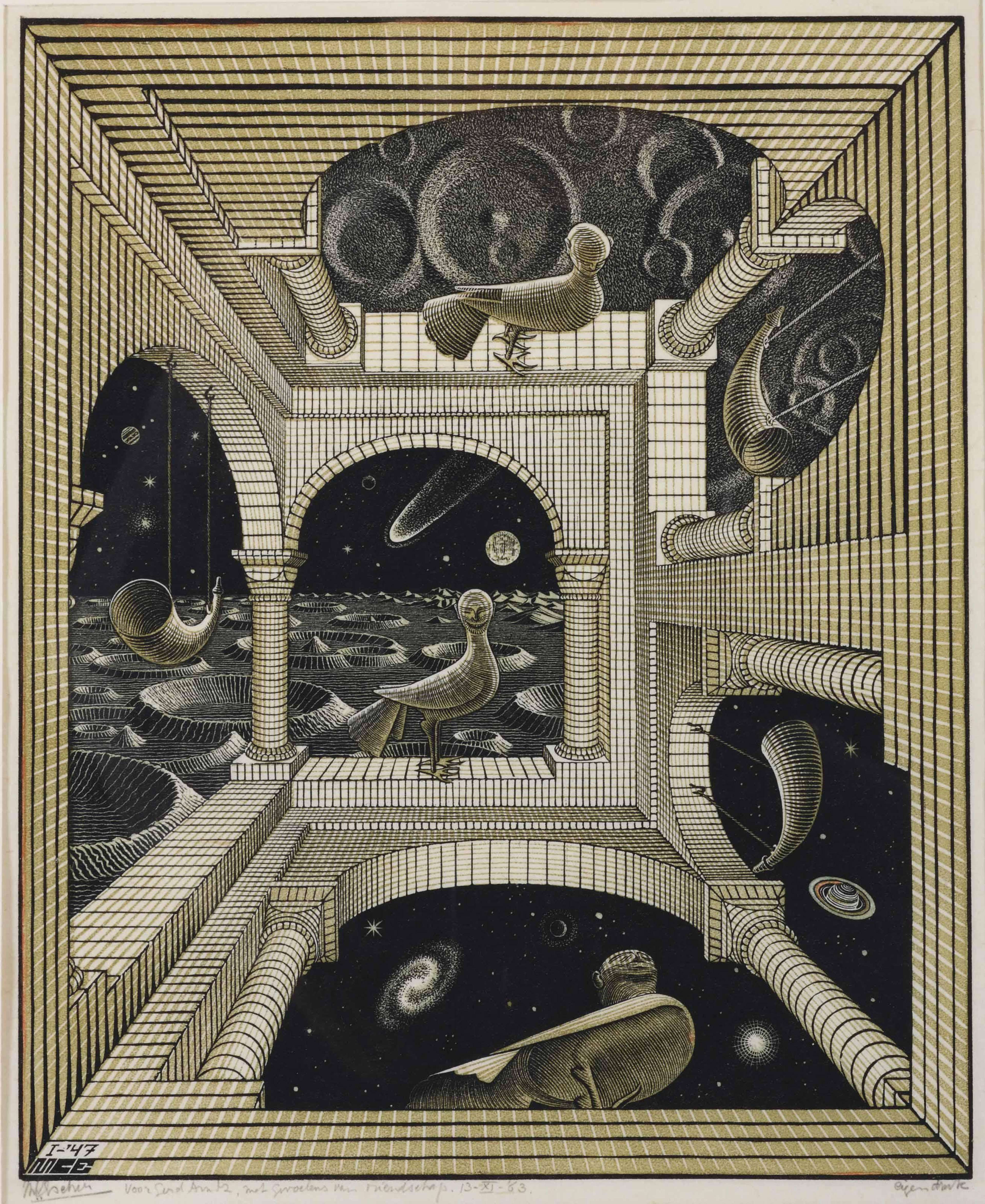 Other World - Signed Print by Maurits Cornelis Escher 1947 - MyArtBroker