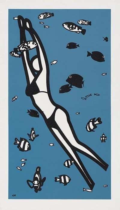 We Swam In The Sea - Signed Print by Julian Opie 2003 - MyArtBroker