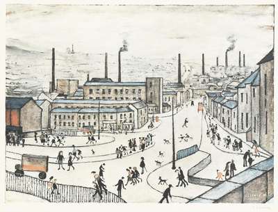 Huddersfield - Signed Print by L S Lowry 1974 - MyArtBroker