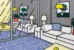 Wallpaper With Blue Floor Interior - Signed Print