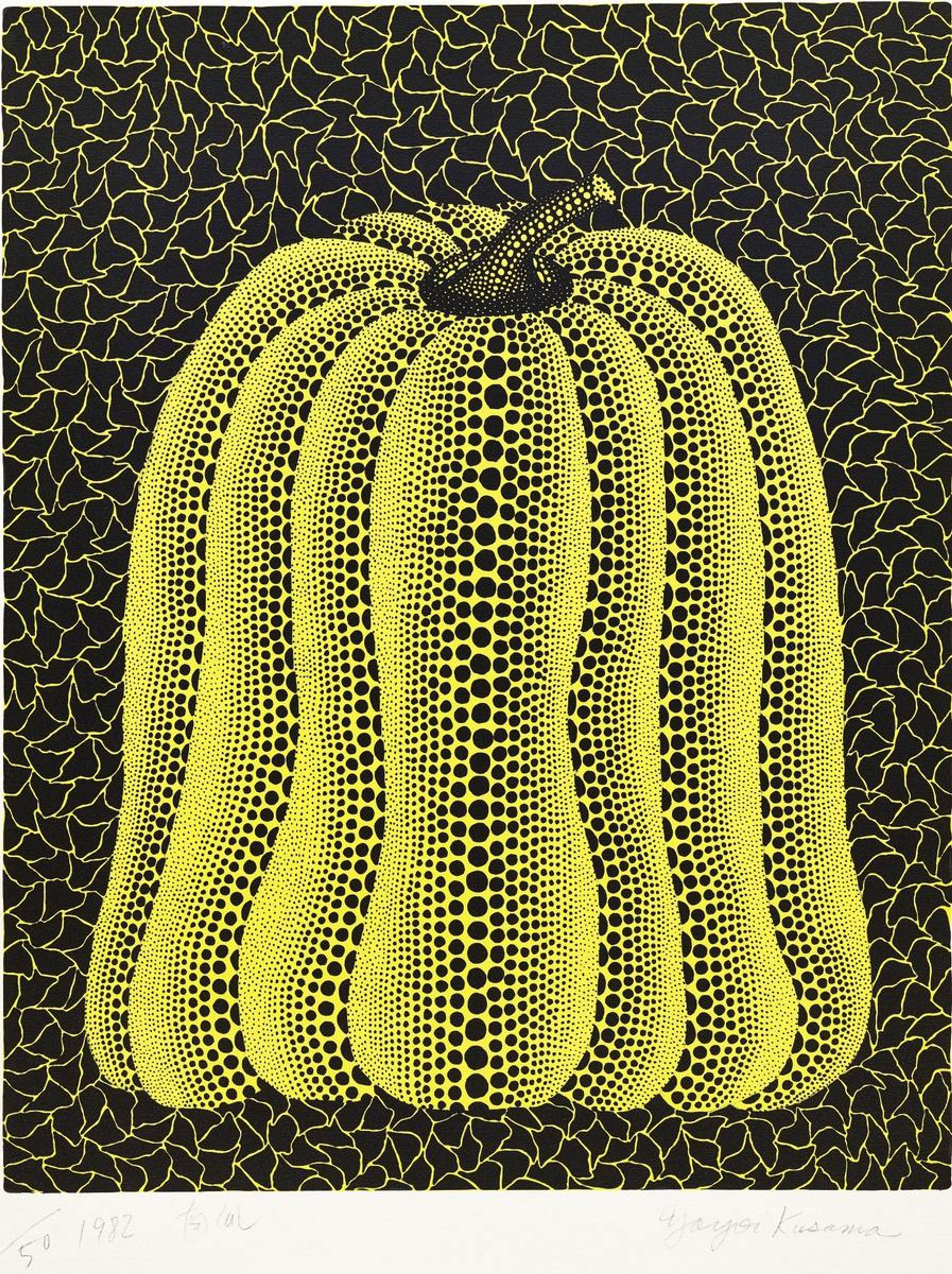 Pumpkin (yellow) , Kusama 16 - Signed Print by Yayoi Kusama 1982 - MyArtBroker