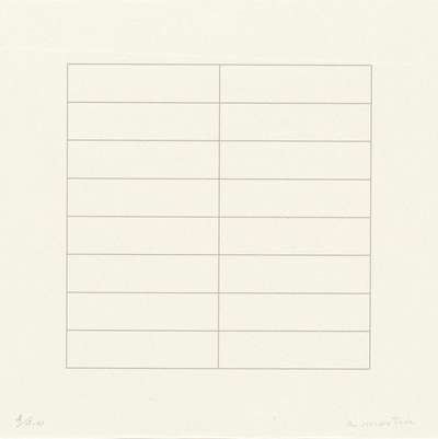 On A Clear Day 12 - Signed Print by Agnes Martin 1973 - MyArtBroker