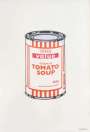 Banksy: Soup Can (white, orange and raspberry) - Signed Print