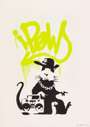 Banksy: Gangsta Rat (AP lime green) - Signed Print