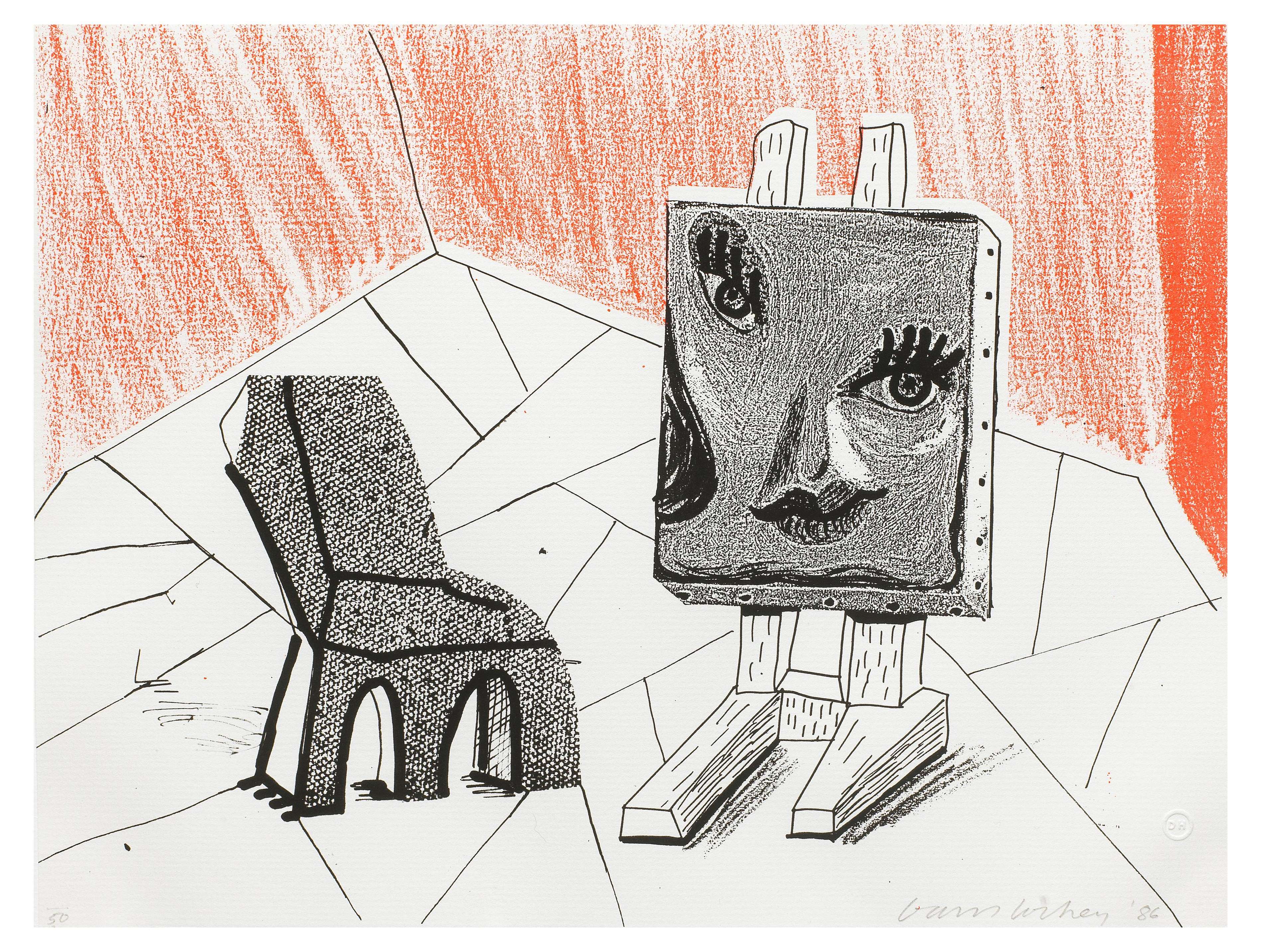 Celia With Chair - Signed Print by David Hockney 1986 - MyArtBroker