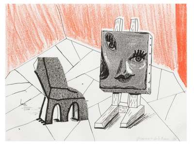 Celia With Chair - Signed Print by David Hockney 1986 - MyArtBroker