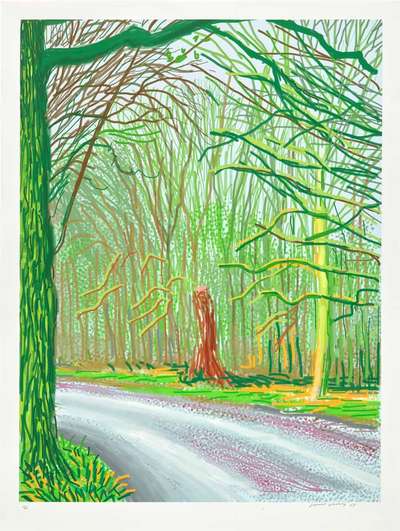 The Arrival Of Spring In Woldgate, East Yorkshire In 2011 (twenty eleven) - 18 January - Signed Print by David Hockney 2011 - MyArtBroker