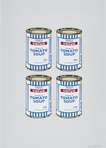 Soup Cans Quad (gold on grey) - Signed Print