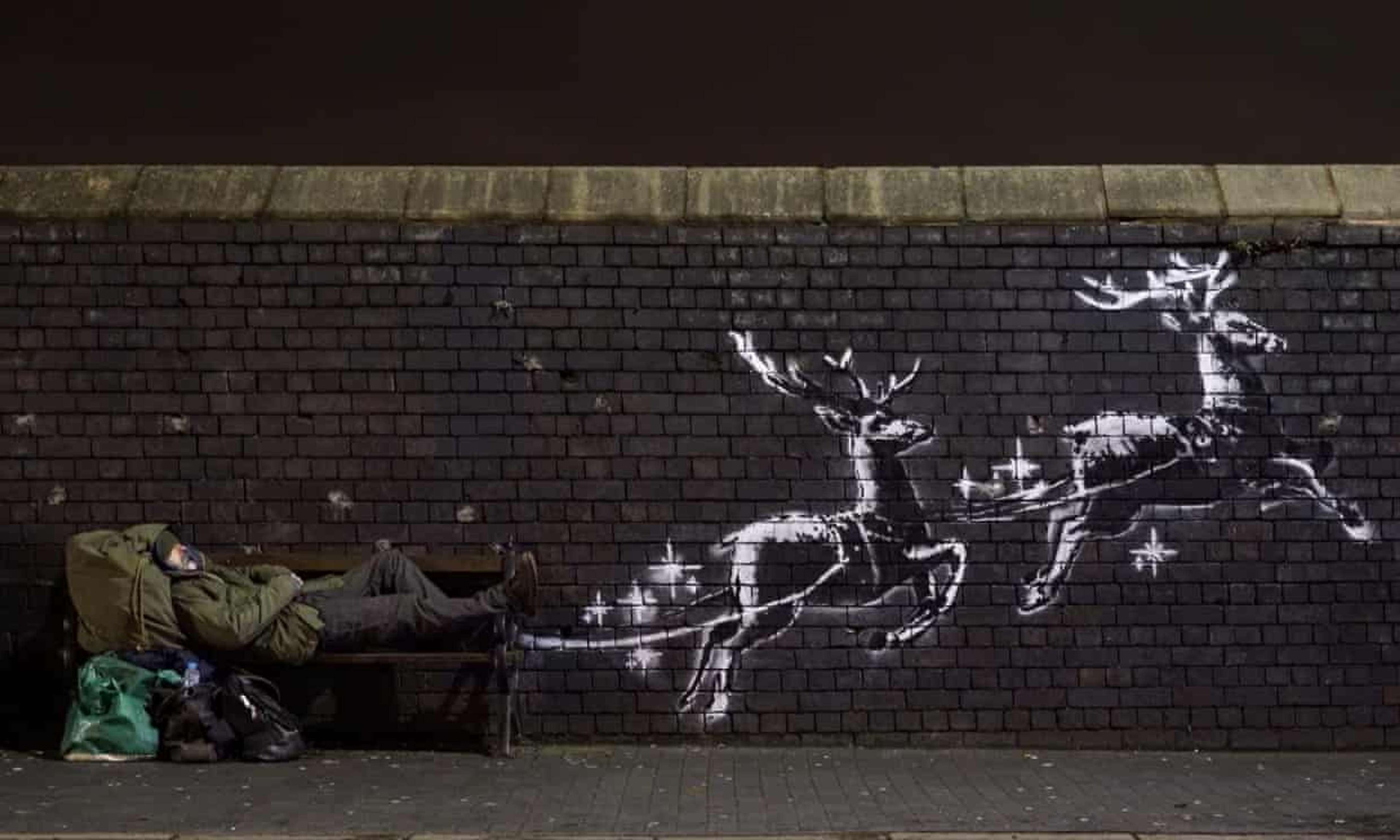 Peinture murale de Noël par Banksy - MyArtBroker