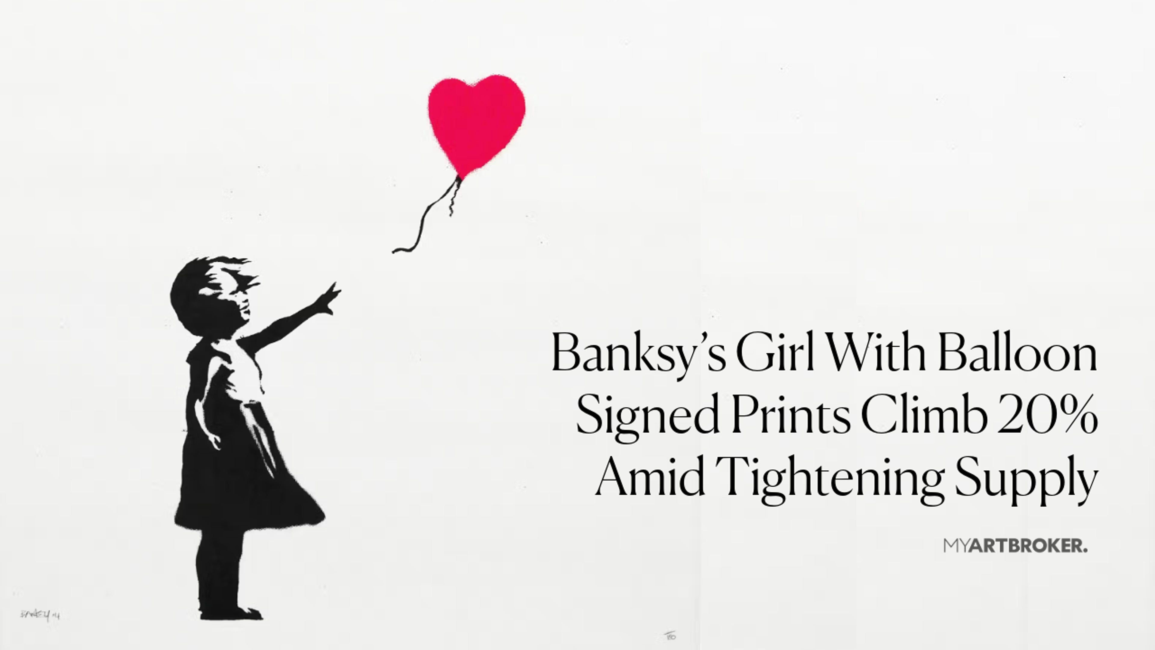 Les estampes de Banksy représentant « Girl With Balloon » s'envolent aux enchères et dans les ventes privées