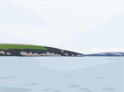 Cornish Coast 1: Polridmouth Coast - Signed Print by Julian Opie 2017 - MyArtBroker