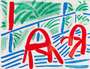David Hockney: Two Red Chairs - Signed Print
