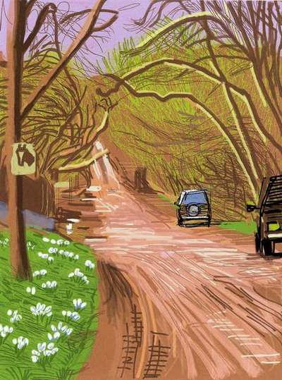 The Arrival Of Spring In Woldgate, East Yorkshire In 2011 (twenty eleven) - 5 March - Signed Print by David Hockney 2011 - MyArtBroker
