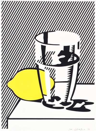 Still Life With Lemon And Glass - Signed Print by Roy Lichtenstein 1974 - MyArtBroker