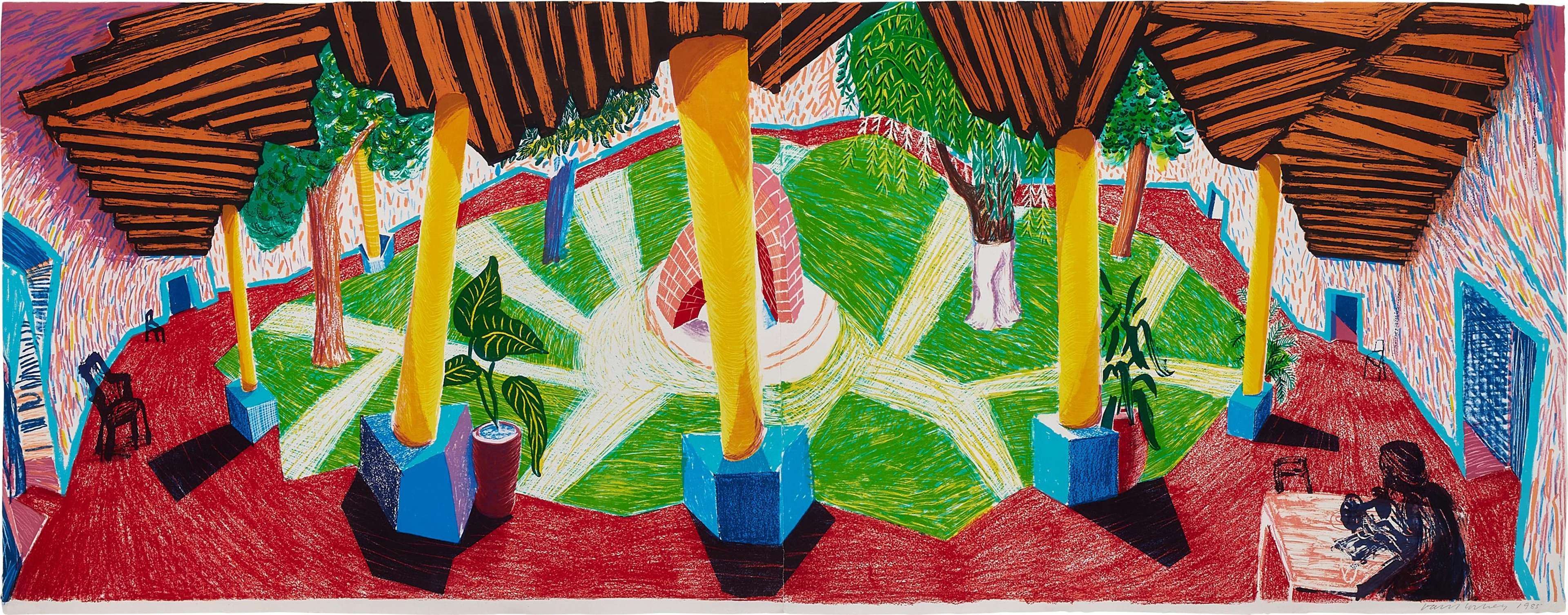 Hotel Acatlán: Two Weeks Later - Signed Print by David Hockney 1985 - MyArtBroker
