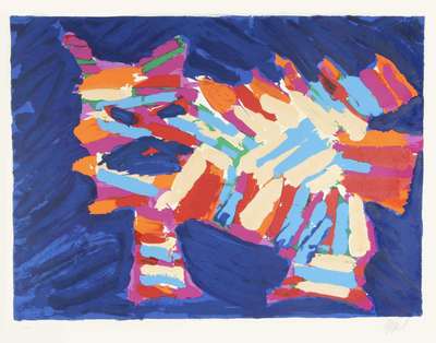 Blue Cat - Signed Print by Karel Appel 1978 - MyArtBroker