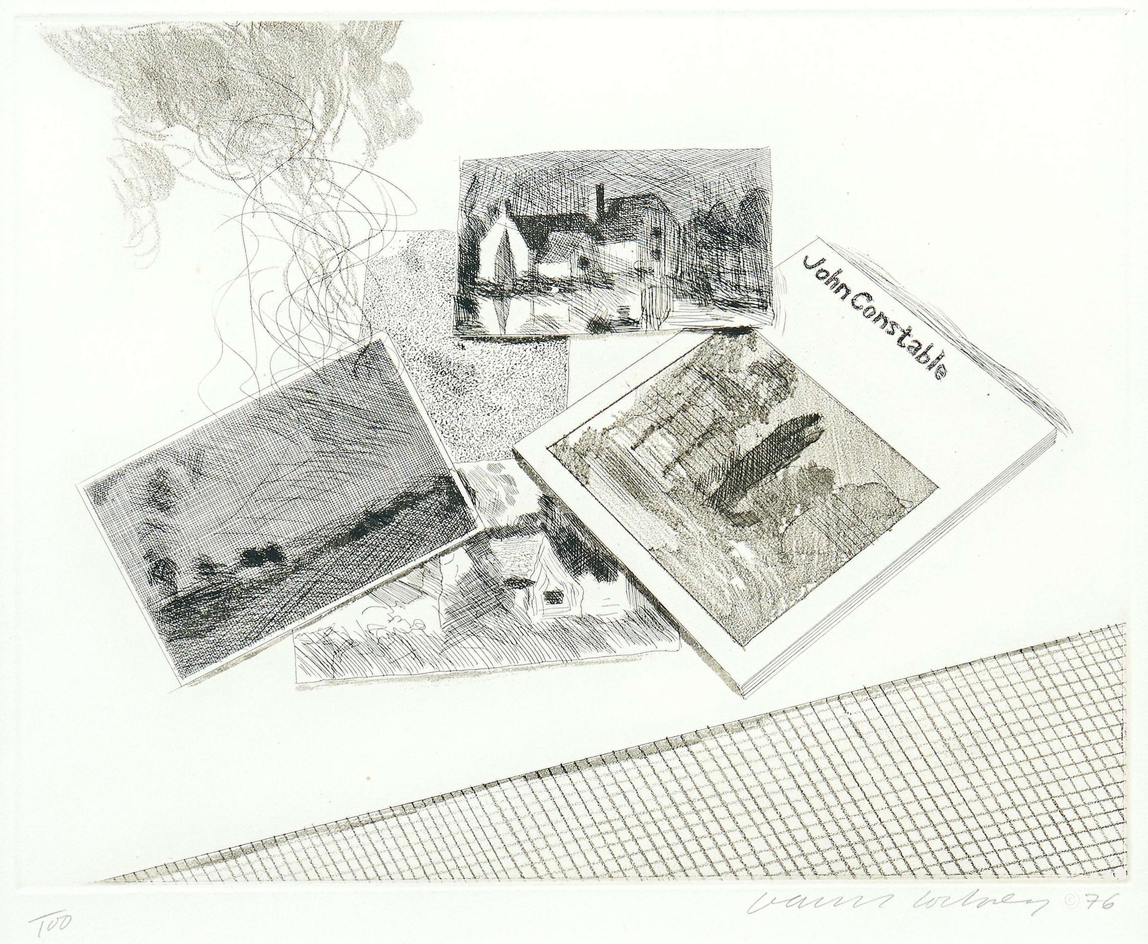« For John Constable » est un hommage à l'histoire de l'art britannique ; cette estampe, imprimée sur du papier fait main Crispbrook, représente quelques-unes des œuvres de l'artiste britannique John Constable, originaire du Suffolk.
